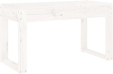 White Wooden Garden Bench Outdoor Solid Pine Patio Seat 80x38x45cm Slatted