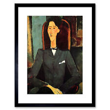 Painting Modigliani Portrait Jean Cocteau Framed Picture Art Print 9x7 Inch