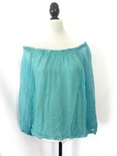 Green silk top made in Italy