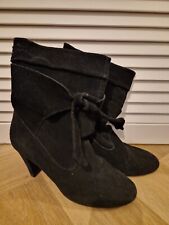 Womens Black Suede Ankle Boots Size 6