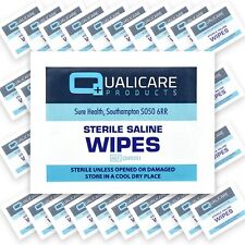 QUALICARE STERILE SALINE WIPES Skin Wound Cleaning First Aid Antiseptic Medical
