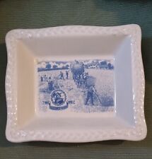 Retro Vintage Style Blue & White Ceramic Shredded Wheat Cereal Bowl Dish