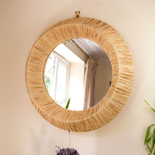 Moroccan Round Raffia Mirror