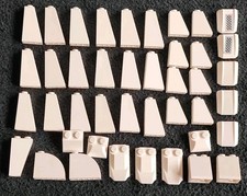 LEGO White Pillar Slopes Bundle 4460a 2x1x3 Curved Roof Smooth Bricks Pieces Lot