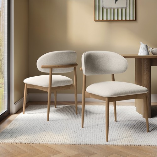 Beige upholstered curved - beige,