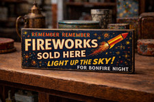 Fireworks vintage style sign