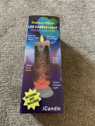 Swirling glitter led candle - led,