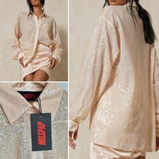Sequin Shirt Size 12 Cream