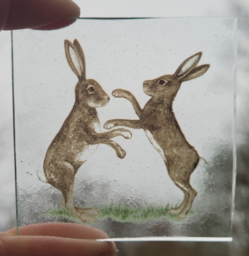Stained glass hare piece kiln - stained,
