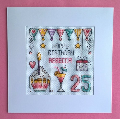 Happy birthday cross stitch - cross,