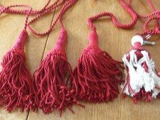 4 Vintage Assorted Red Tassels.