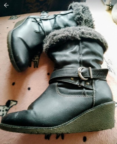 Evans black leather calf boots - evans,