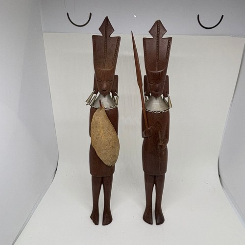 Pair vintage carved - carved, wood