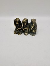 Vintage Solid Brass Three Wise
