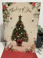 Thinking Of You At Christmas Time Foiled Christmas Greeting Card Xmas Cards