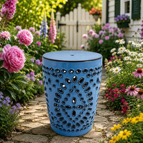 Blue chinese porcelain - blue, garden