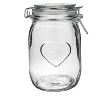 Heart Glass Storage Jar Food