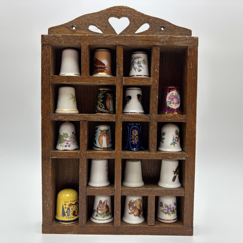 Vintage wooden thimble display - vintage,