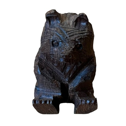 Hand carved wooden brown bear - carved,