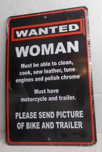 Wanted woman metal sign - wanted,