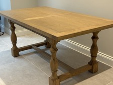 Stunning Weathered Oak Refectory Style Dining Table 180x100cm seats 8