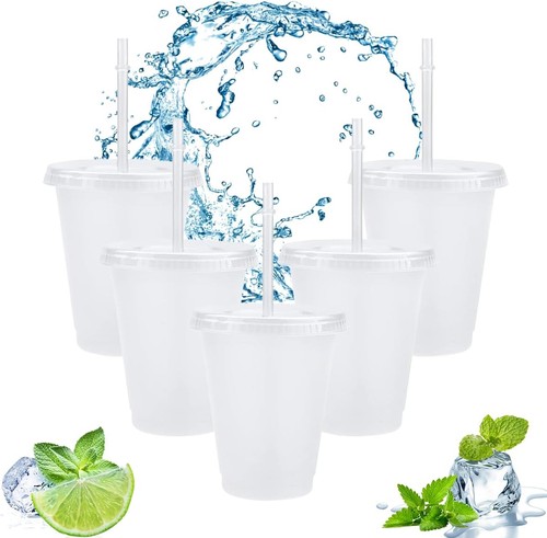 Clear plastic cups - with, lids