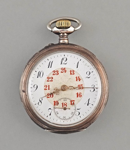 Silver pocket watch - pocket, jugendstil