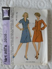 Vintage 1970s McCalls 3808 Sewing Pattern Sizes 12.5 Bust 35 Dress