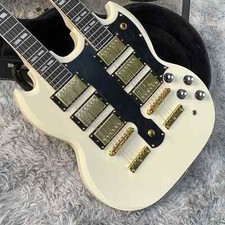 New Cream Yellow Double Neck GSN Brand Electric Guitar 12+6s, HHH Professional