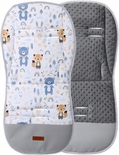 Universal Double Sided Pram Seat Liner Pushchair Buggy GRAPHITE/Forest Friends