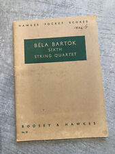 Bela Bartok Sixth String Quartet pocket study score