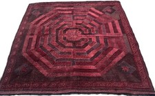 A SPLENDID OLD HANDMADE TRADITIONAL AFGHAN ORIENTAL  RUG(183 X 175 cm)*