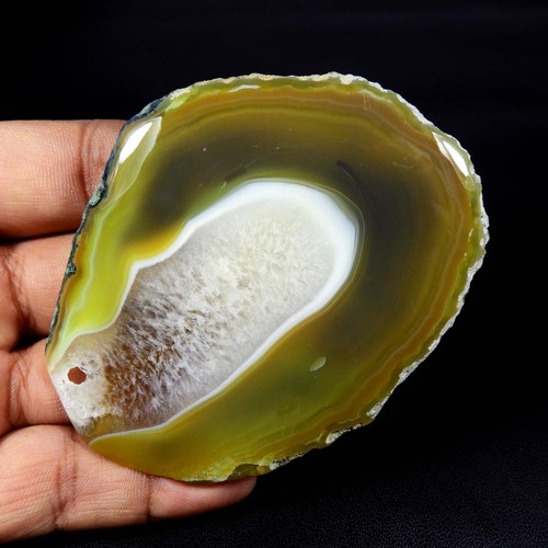 Natural brown agate slice - agate,