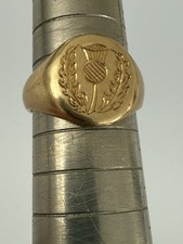 Fine Antique 18ct Solid Gold Thistle Signet Ring - Circa 1890 - 8.5 GRAMMES