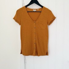 Fat Face Mustard Button Front