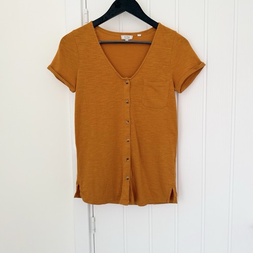 Fat face mustard button front - mustard,