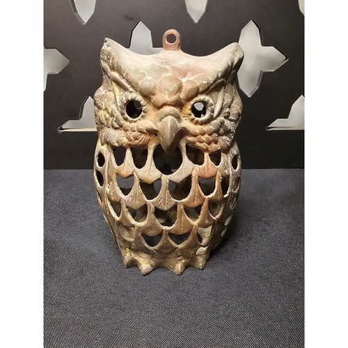 Vintage cast iron owl lantern - vintage,