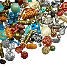 Over 100pcs of Handpicked Ethnic, Antique & Tribal Style Acylic Beads