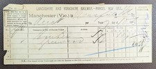 1896 Lancashire & Yorkshire Railway Parcel Way Bill – Manchester to Mansfield