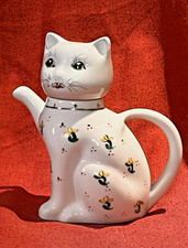Vintage Cat Shaped Floral Novelty Collectable Tea Pot Mint Condition