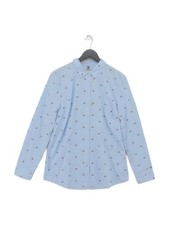 Tommy Hilfiger Women's Shirt UK 14 Blue 100% Cotton Long Sleeve Collared Basic