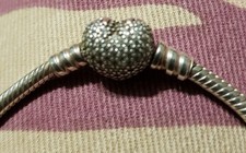 authentic pandora bracelet with charms pre owned