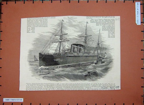 Original old antique print - old,