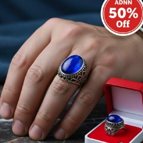 Unisex metal ring with - unisex, resin