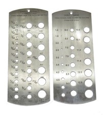 Drill Bit Gauge Metric & Imperial Set of 2 Stainless Steel 1/16 -1/2" & 1-13mm