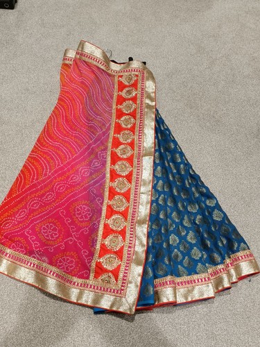 Half bandhani saree - half,