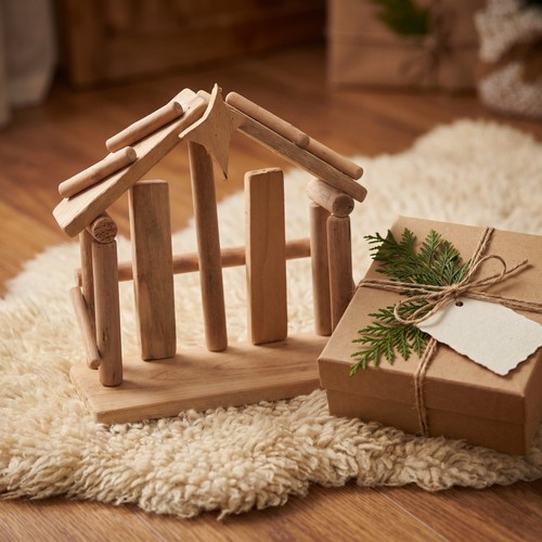 Nativity wood table - wood,