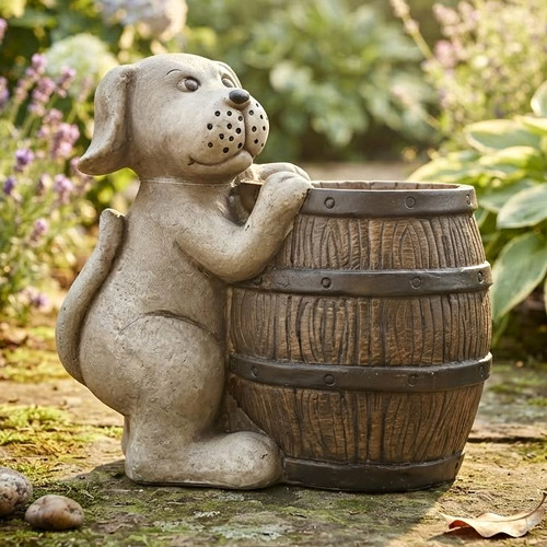 Dog figurine planter - dog,