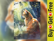 Radiant Ginger Cat 5"x7" Print