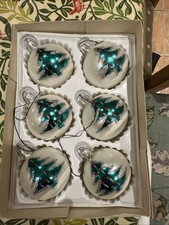 Vintage Christmas Glass Baubles With Tree Decoration